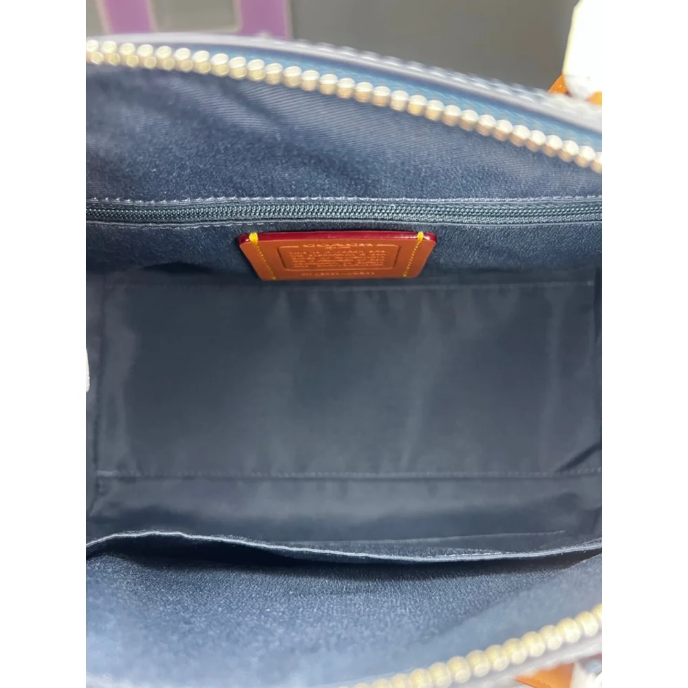 Rowan Satchel Bag In Signature Denim With Patches International Exclusive